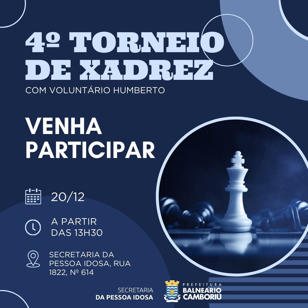 Venha participar do nosso Clube de Xadrez! Aberto a toda